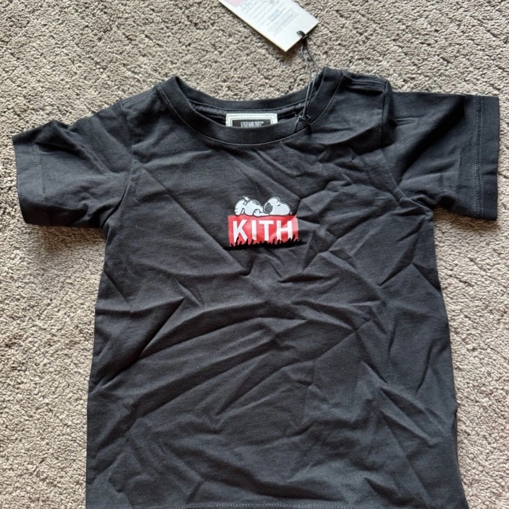 Kith Kids Charcoal Tee with Red Logo